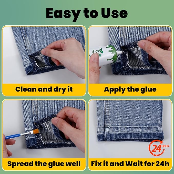Fabric Glue Permanent, 60ml Super-Strong Clear Washable Fabric Adhesive - Image 6