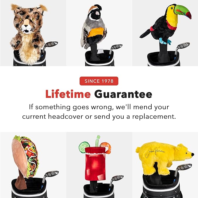 Daphne's Taco Golf Headcover - Fits Up to 460cc Driver - Yellow, Floral Pattern - Plush Material - Golf