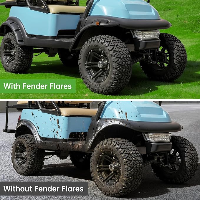 10L0L Front Rear Fender Flares for Club Car Precedent Golf Cart, with Stainless Steel Screws, Set of 4(Not Fit Modified Models)