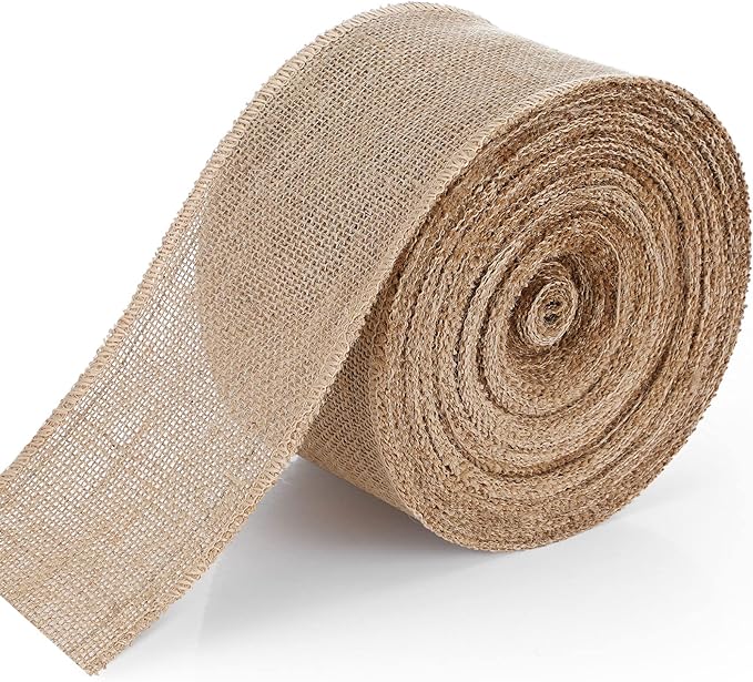 20 Yard 4 Inches Burlap Ribbon Wide Jute Ribbon Natural Burlap Fabric Roll by Chuangdi