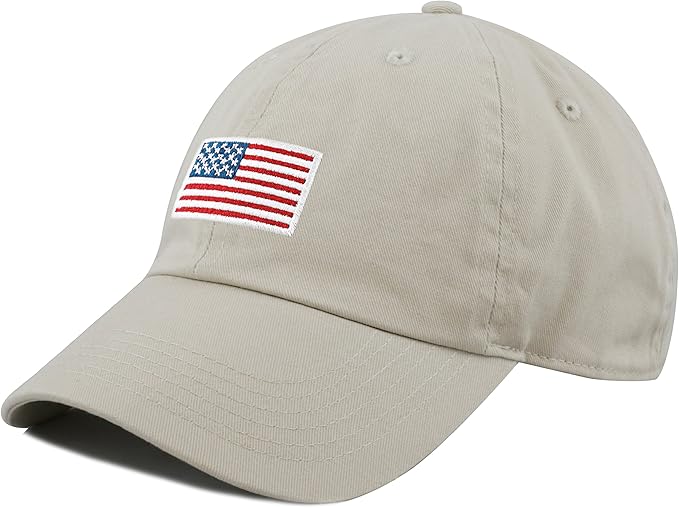 USA Flag & Embroidery Premium 100% Cotton Low Profile Adjustable Baseball Dad Cap