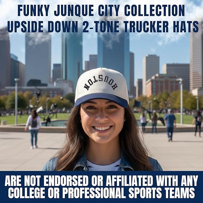 Funky Junque Trucker Hat Women Men 2-Tone Baseball Cap – Vintage Western Style Embroidered Snapback, Premium Cotton Blend