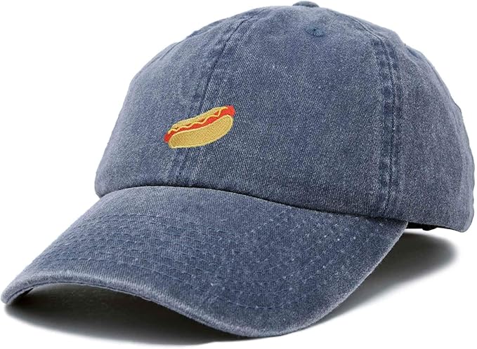 DALIX Hot Dog Hat Embroidered Mens Womens Baseball Cap