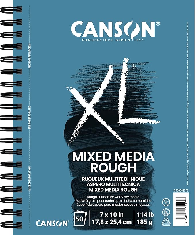 Canson XL Series Mixed Media Pad, Rough Texture, Side Wire, 7x10 inches by Canson