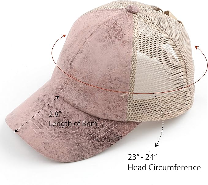 C.C Ponycap Messy High Bun Ponytail Adjustable Glitter Mesh Trucker Baseball Cap