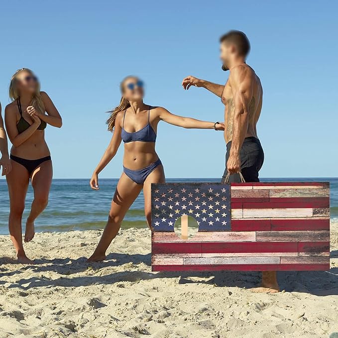 Solid Wood Vintage Cornhole Game Set, Two 4'x2'Cornhole Boards, 8 Cornhole Bags - Image 5