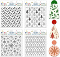 CHGCRAFT 4 Pcs Christmas Elements Polymer Clay Texture Sheets Snowflakes by chgcraft