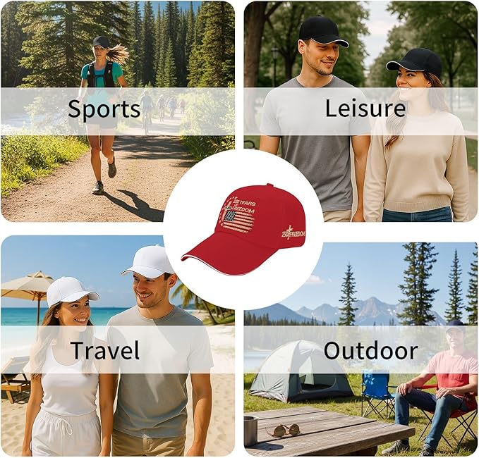 US 250 Years Freedoms 1776-2026 250th Birthday Embroidered Hats Garde Cap for Him