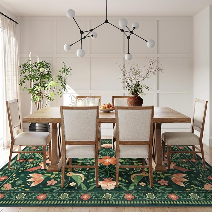 Morebes Green Boho 8x10 Area Rugs - Image 2