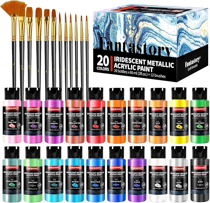 Fantastory Metallic Iridescent Acrylic Paint Set - Image 7