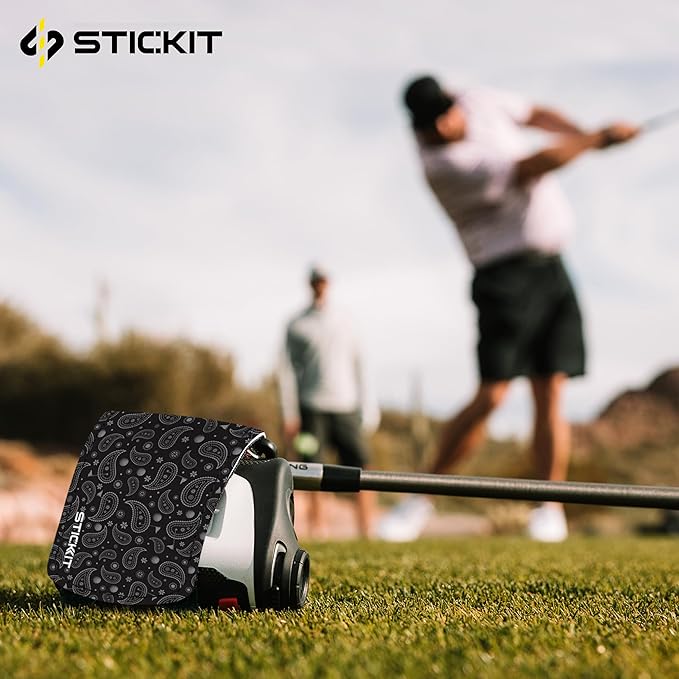 STICKIT Magnetic Rangefinder Strap | Strong Magnet Securely Holds to Golf Carts and Golf Clubs for Easy Access | Slim, Form Fitting, Size Adjustable