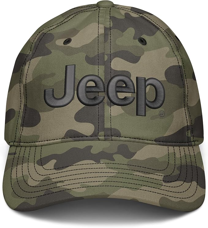 Jeep Cap Adjustable Puff Embroidered Baseball Hat