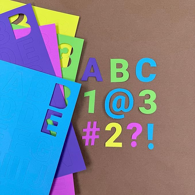 FreshCut Crafts 636 Pcs 1.5 in. Happy Colors Bulletin Board Letters & Numbers - Image 2