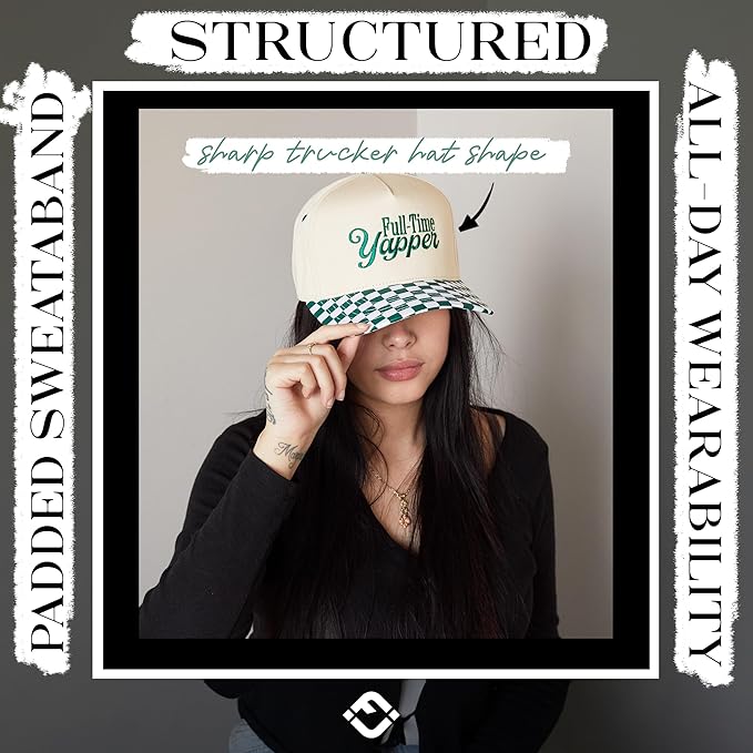 Funky Junque Trucker Hat Women Men 2-Tone Baseball Cap – Vintage Western Style Embroidered Snapback, Premium Cotton Blend