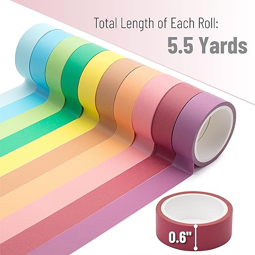 Mr. Pen- Washi Tape Set, 10 Pack, Decorative Tape, Washi Tapes, Colored Tape - Image 4