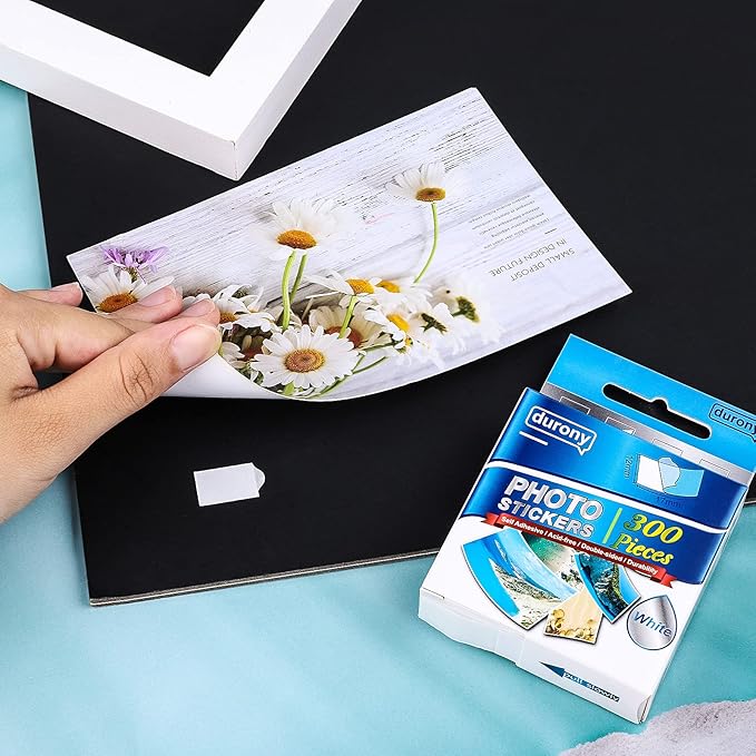 Durony 300 Pieces Photo Sticker White Double-Sided Self Adhesive Photo Tapes - Image 4
