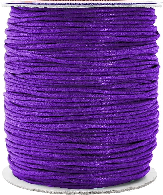 Mandala Crafts 1.5mm 109 Yards Purple Cotton Waxed Cord by MandalaCrafts