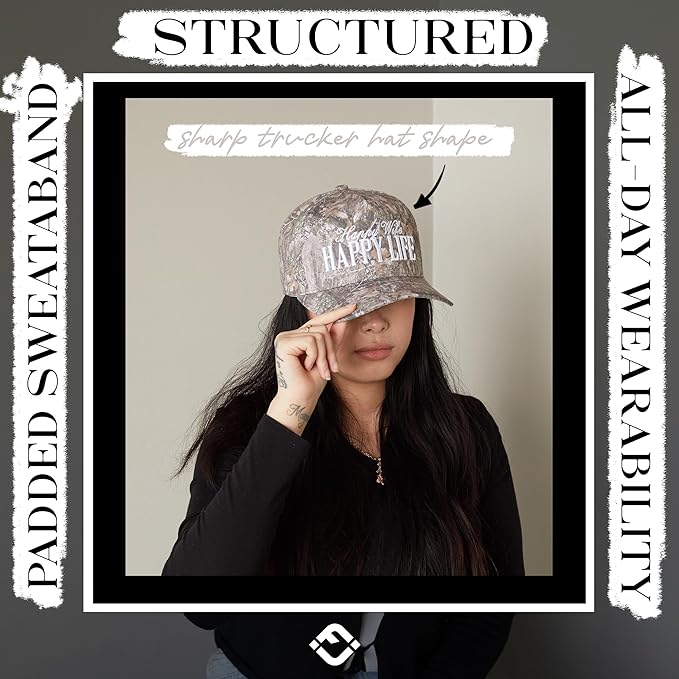 Funky Junque Trucker Hat Women Men 2-Tone Baseball Cap – Vintage Western Style Embroidered Snapback, Premium Cotton Blend
