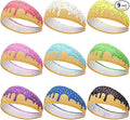9 Pcs Baseball Drip Headband Ice Cream Drip Teenager Sweatband Multi-Color Elastic Polyester for Baseball Football Golf Sports Women and Men Accessories