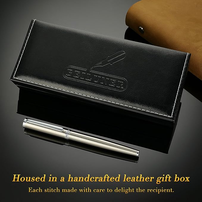 BEILUNER Luxury Fountain Pen Set, Solid 24K Gilded Medium Nib - Image 5