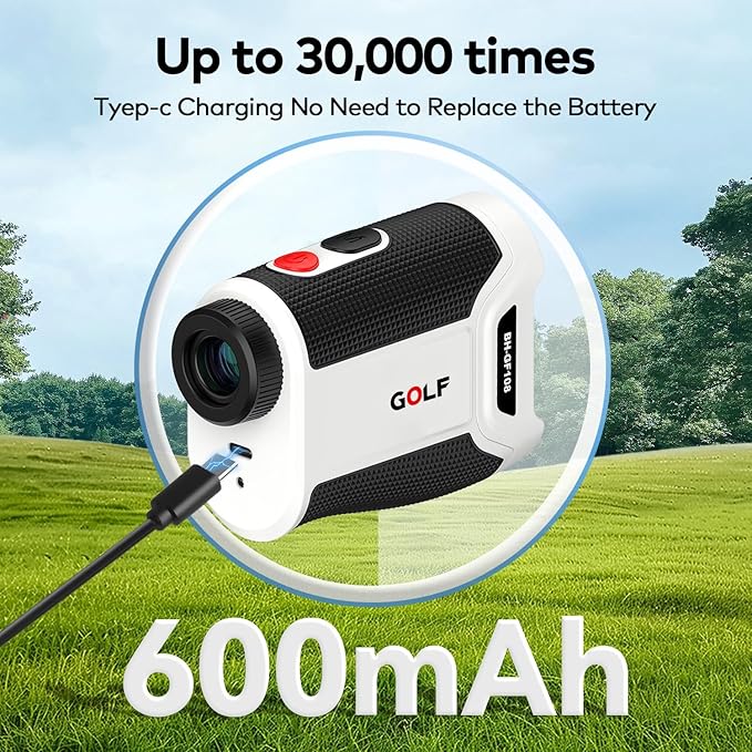 Magnetic Golf Rangefinder with Slope, 1200/1500Yd Range Finder Golf, Switch for Tournament, 7X Magnification Flag Lock, Rechargeable Distance Measurment Device Accessory for Men