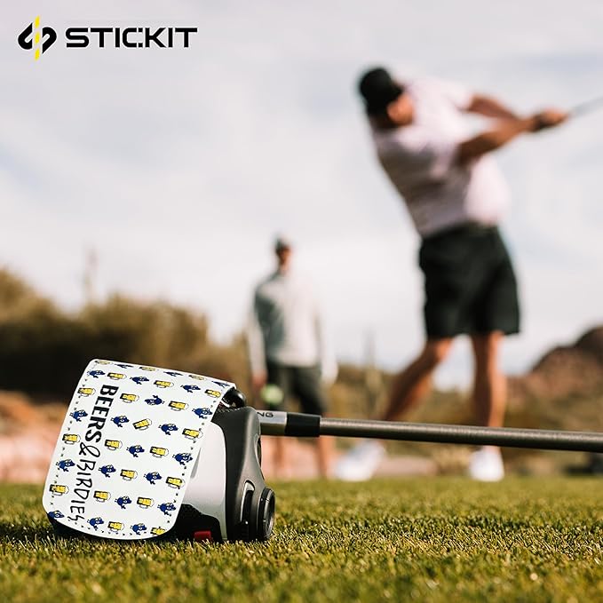 STICKIT Magnetic Rangefinder Strap | Strong Magnet Securely Holds to Golf Carts and Golf Clubs for Easy Access | Slim, Form Fitting, Size Adjustable