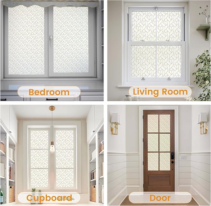 DKTIE Geometric Art Stained Glass Window Film Bathroom Window Privacy Film - Image 6