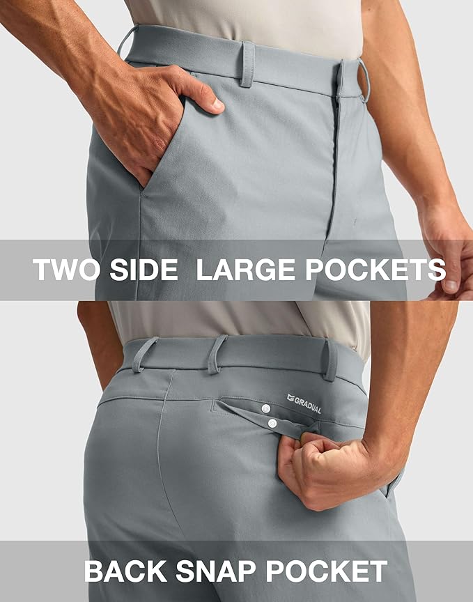 G Gradual Men's Golf Dress Shorts 5"/ 7"/ 9" Stretch Casual Work Flat Front Shorts for Men with 3 Pockets Quick Dry