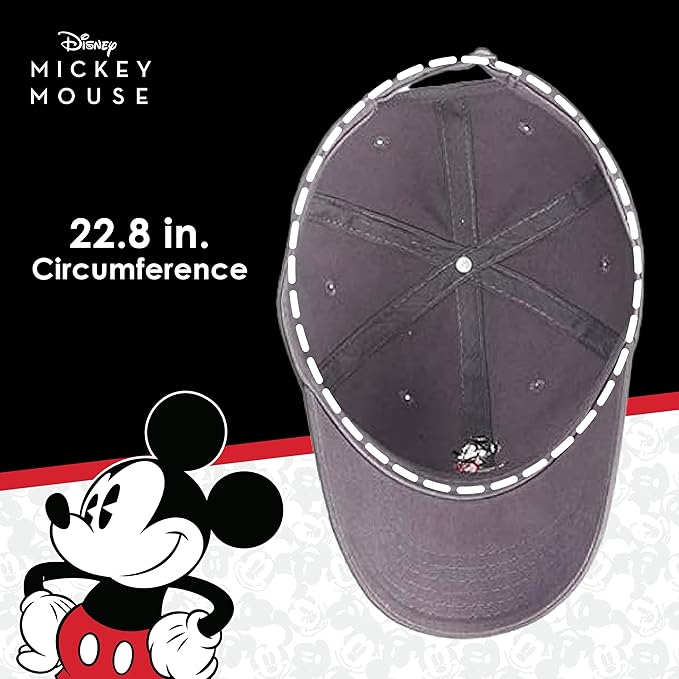 Disney Mickey Mouse Embroidered Cotton Adjustable Dad Hat with Curved Brim