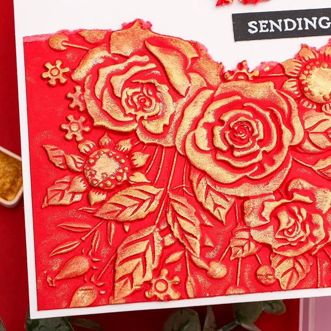 BAOFALI 3D Embossing Folder for Card Making, Rose Garden Clear Plastic Texture - Image 6