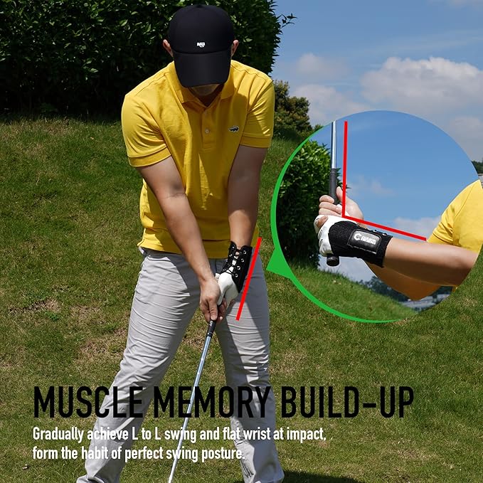 GAIARENA Golf Wrist Training Aid Wrist Hinge Trainer Brace, Effective Golf Swing Training Equipment to Correct Wrist Angle Swing Posture & Develop Muscle Memory for Beginner Golfers【Patent Pending】