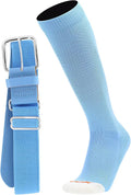 MadSportsStuff Softball or Baseball Socks and Belt Combo - Youth and Adult Sizes Boys and Girls Men and Women
