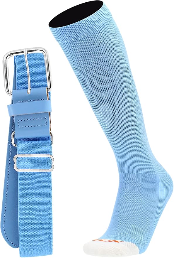MadSportsStuff Softball or Baseball Socks and Belt Combo - Youth and Adult Sizes Boys and Girls Men and Women