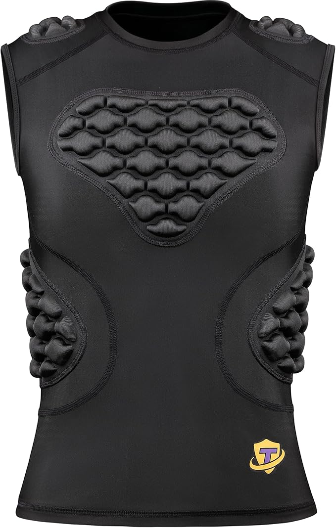 Youth Padded Compression Shirt Vest Rib Chest Protector Football Baseball