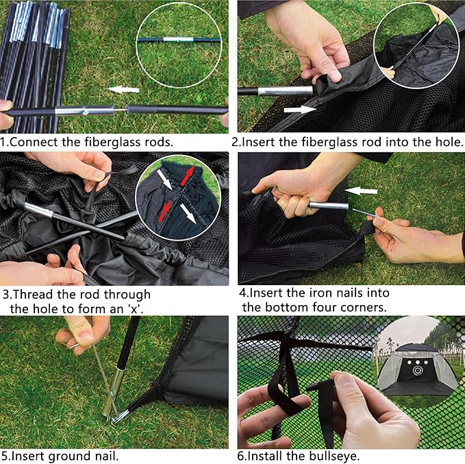 Golf Nets for Backyard Driving Real Golf Balls with Strike Zone Target - 10x7ft Heavy Duty Practice Net, Portable Golf Hitting Net for Outdoor/Indoor Training, Gifts for Men Dad Him and Golfer