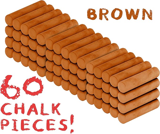 Kid Made Modern 60 Count Pack of Sidewalk Chalk – Brown - Image 2