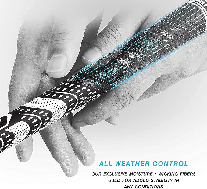 CHAMPKEY Premium Hybrid Golf Grips 13 Pack with All Repair Kits - All Weather Performance Golf Club Grips - High Traction and Control Half Corded Golf Grips for Men