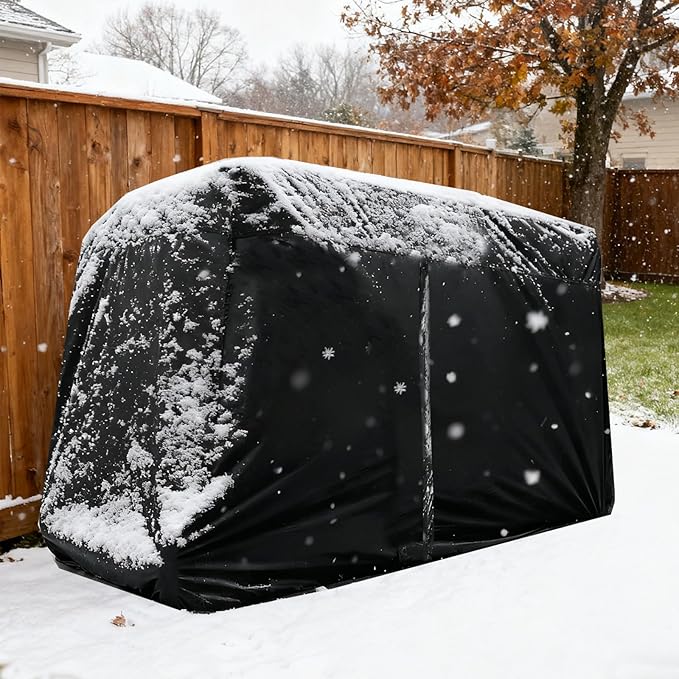 Golf Cart Cover 2/4/6 Passenger, All-Weather Protection Golf Cart Rain Covers, UV Resistant with Windproof Buckle Golf Cart Accessories (Fits for Club Car, for EZGO, for Yamaha)