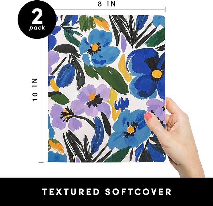PAPERAGE Soft Cover Lined Journal Notebook, 2 Pack, 100 Pages, Large 7.5 inches - Image 2