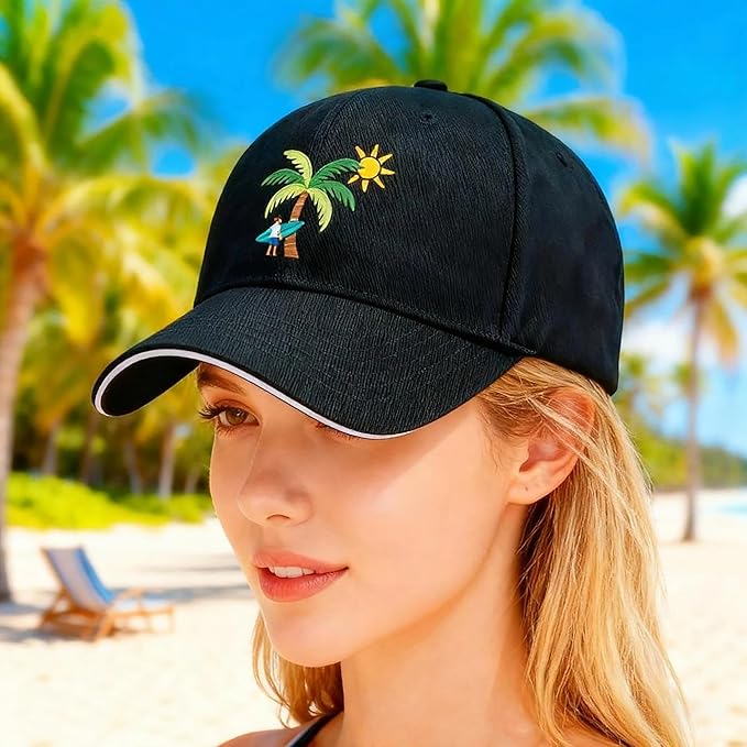 Embroidered Baseball Cap for Men Women, Breathable Cotton Adjustable Hat, Various Patterns for Casual Daily Outfits