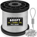 316 Stainless Steel Cable, 600FT 1/32IN Wire Rope by Mariocsa