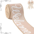 Burlap Ribbon Wired, Farmhouse Rustic Welcome Ribbon by Unknown