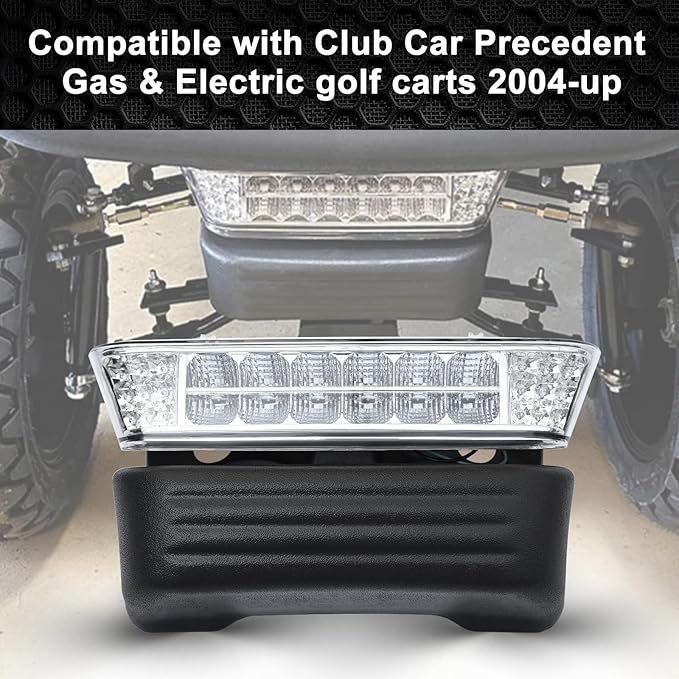 LED Headlight Kit with Front Bumper for Club Car Precedent 2004-Up, Street Legal Golf Cart Light Assembly with Turn Signal, 12V Replacement for Electric & Gas Models
