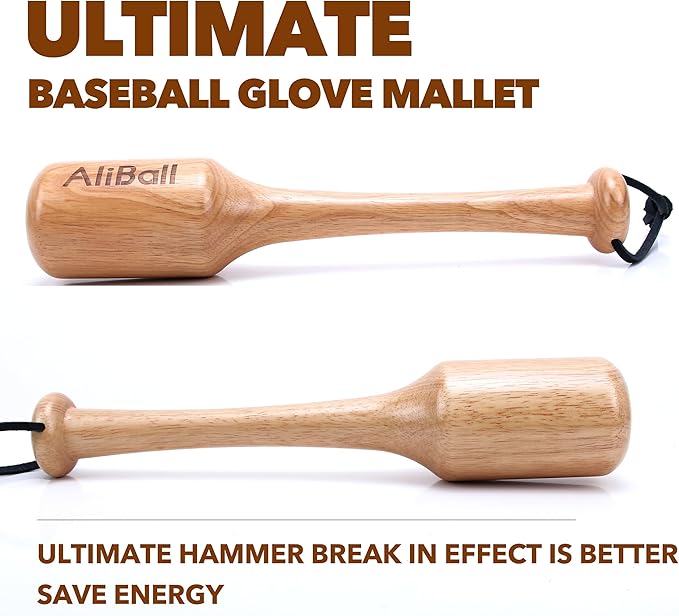 AliBall Baseball Glove Mallet - Quick Create Ball Shaped Pocket for Softball Glove - One Piece Solid Construction for Breaking in Glove