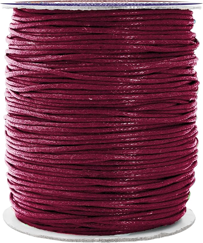 Mandala Crafts 1.5mm 109 Yards Maroon Cotton Waxed Cord by MandalaCrafts