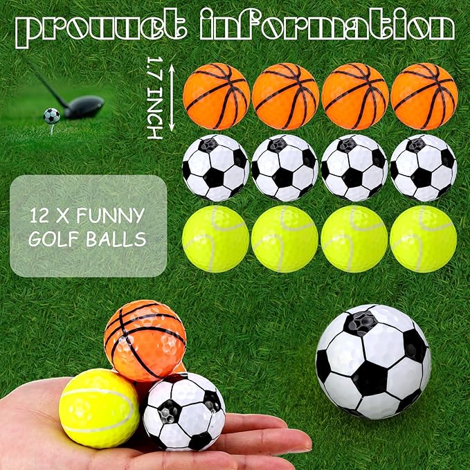 Jenaai 12 Pack Funny Golf Balls Easter Bunny Egg Colored Golf Balls Gifts, Novelty Coquette Weeding Sport Golfing Accessories for Men Women, Best Man, Bridesmaid
