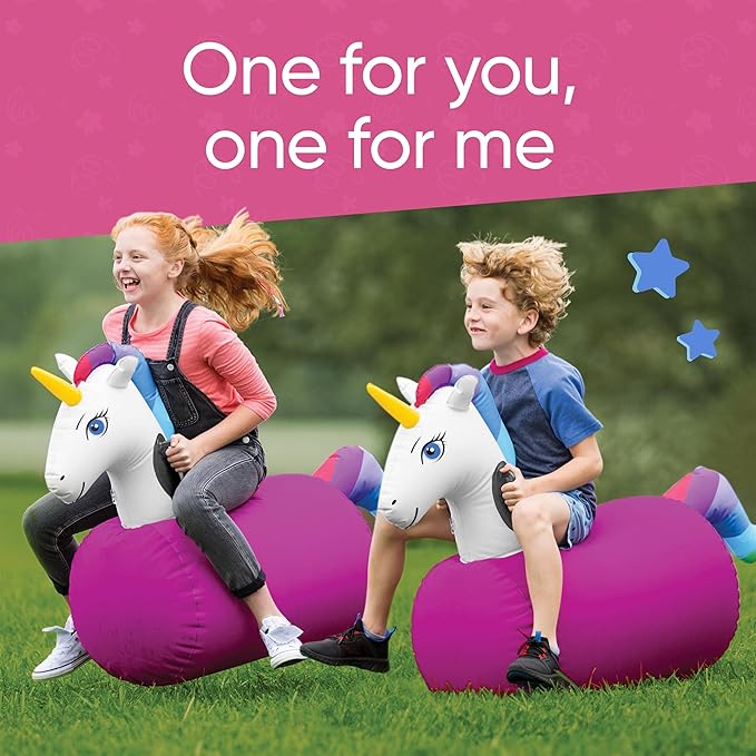 Hearthsong Hop N Go Inflatable Unicorn Riding Bouncy Hopping Toys - Image 6