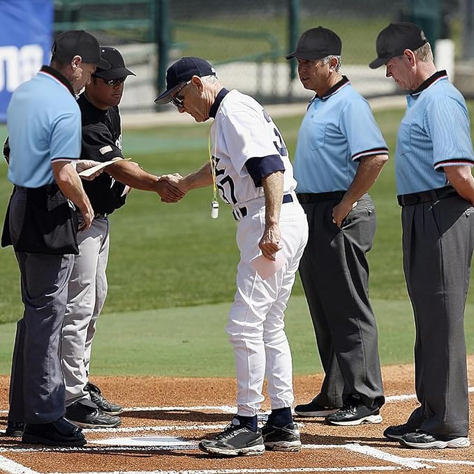 6 Pcs Baseball/Softball Umpire Accessories Set Including Umpire Shirt Hat Indicator Brush Ball Bag for Men Referee