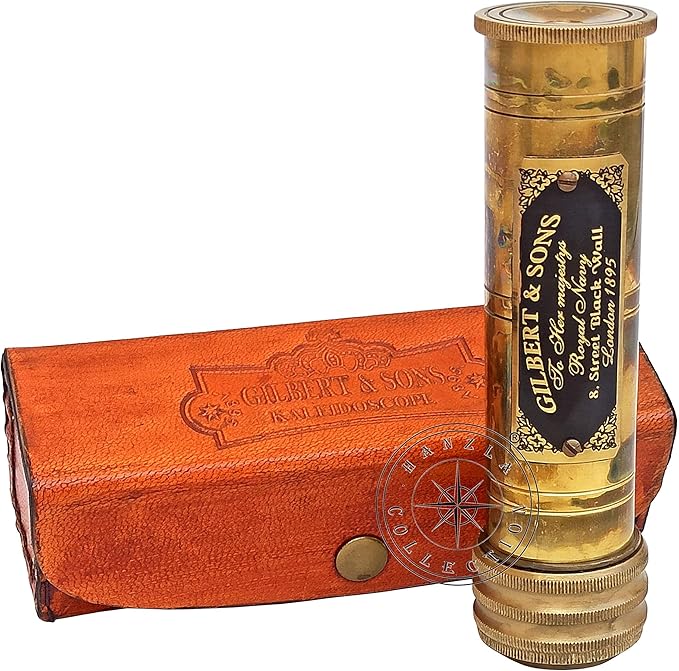Gilbert & Sons Antique Brass Kaleidoscope Engraved Nautical Kids Gift - Image 6