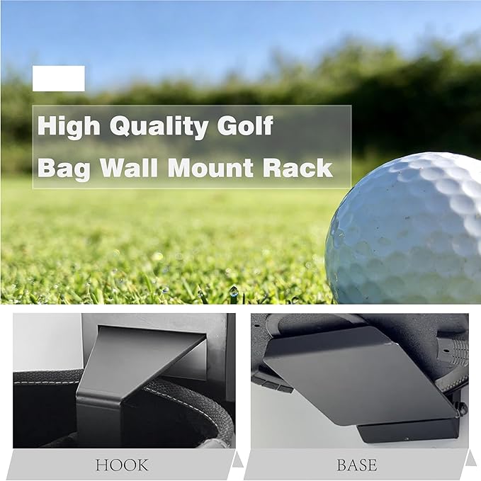 Wall-Mounted Golf Bag Storage System – Adjustable, Heavy-Duty Golf Bag Organizer Golf Storage Organizer for Residential Basement and Commercial Spaces